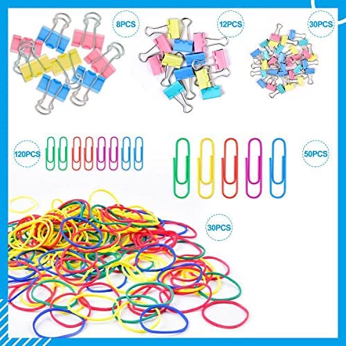 Binder Clips Paper Clips, Sopito 300pcs Colored Office Clips Set with Paper Clamps Paperclips - Image 2
