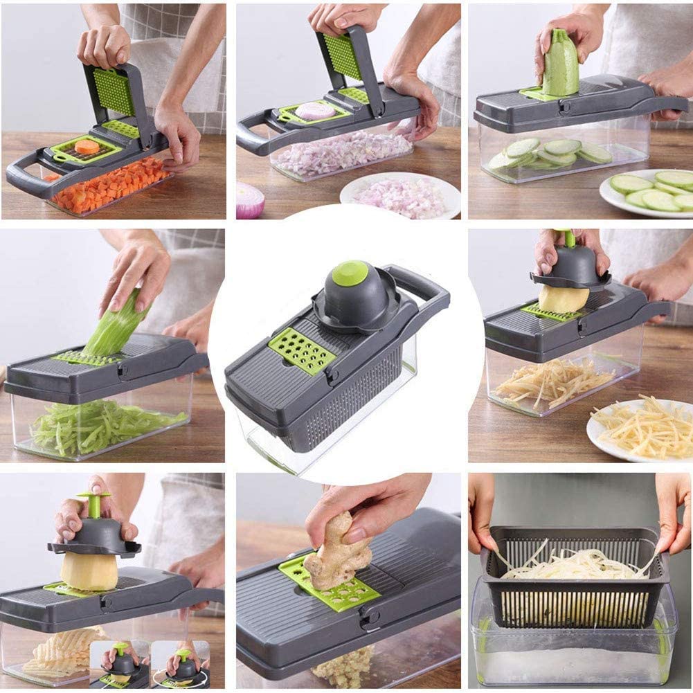 Slicer - Newest Design Vegetable Chopper, 11 in 1 Slicer Adjustable Vegetable Cutter - Image 4