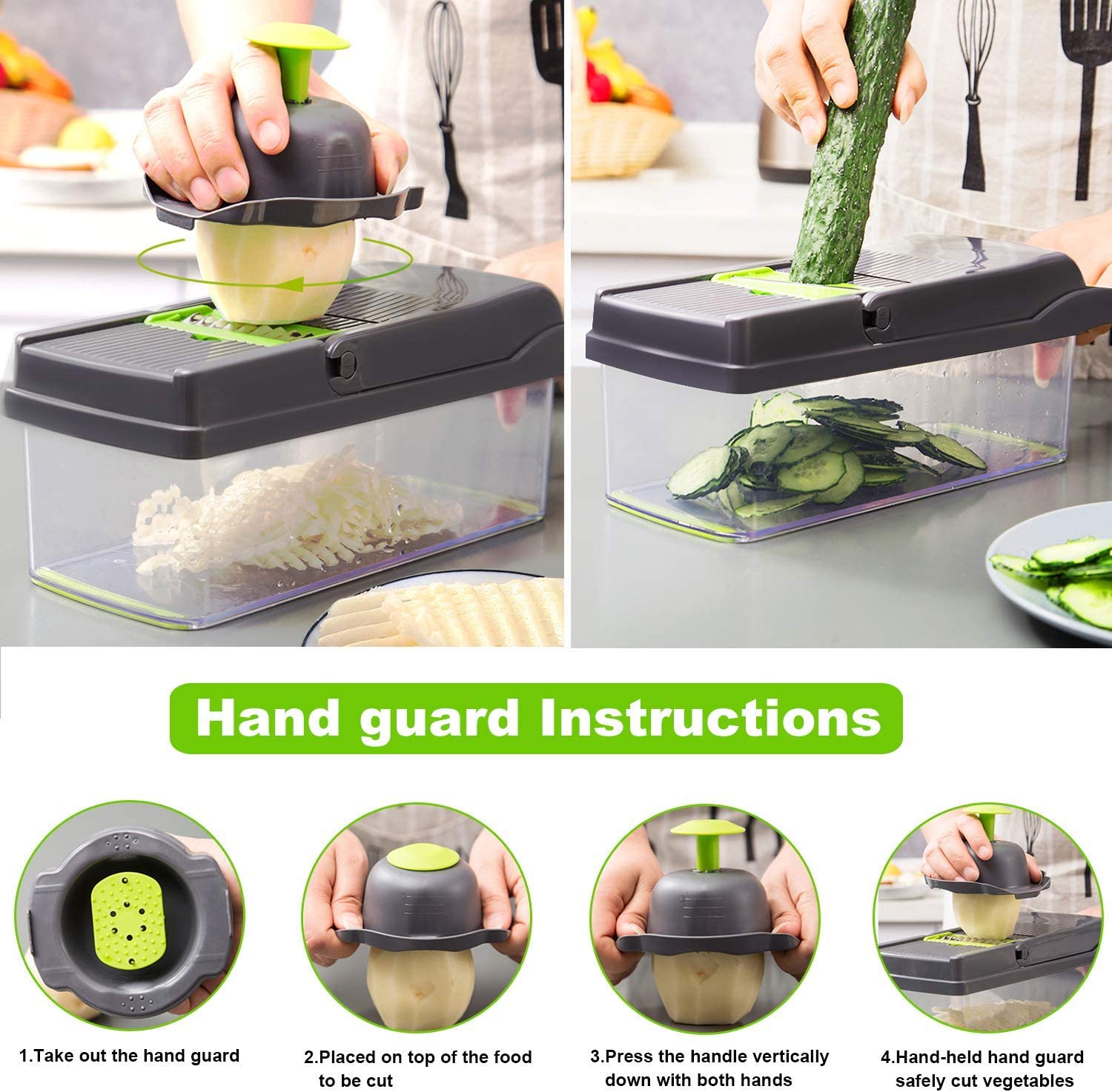 Slicer - Newest Design Vegetable Chopper, 11 in 1 Slicer Adjustable Vegetable Cutter - Image 3