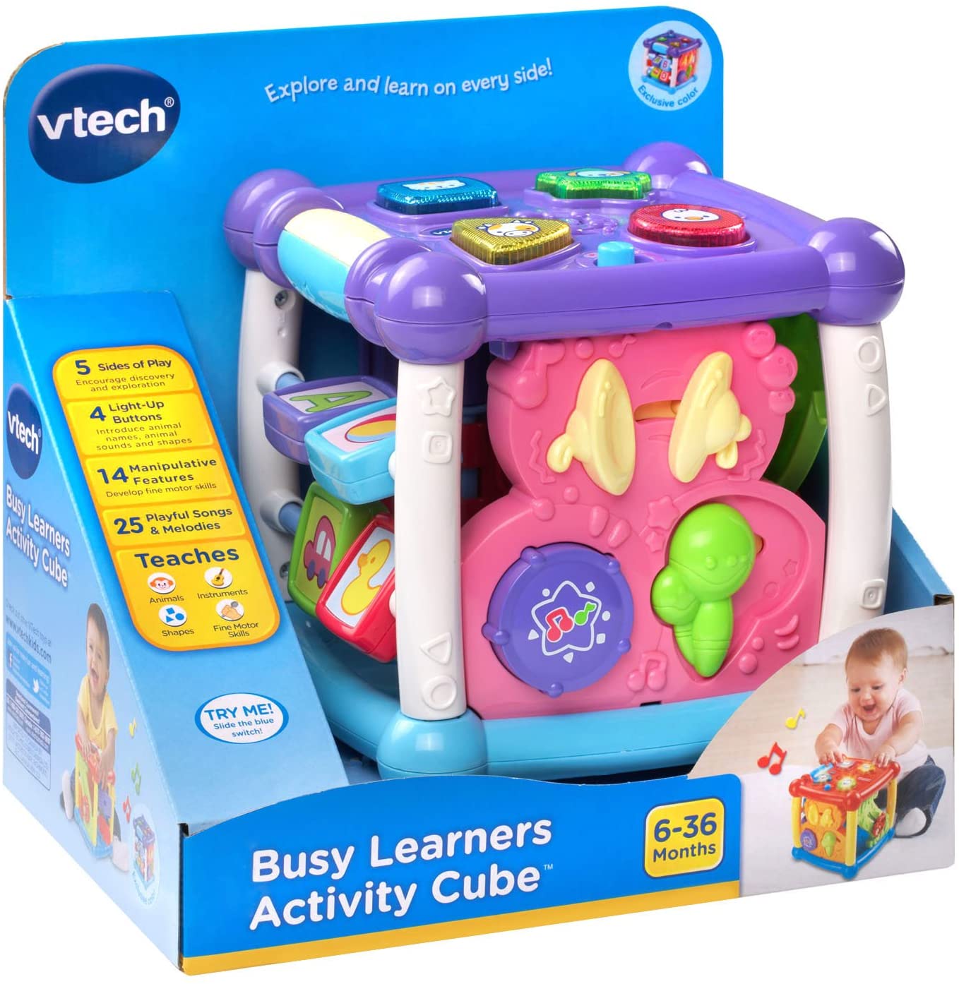 Busy Learners Activity Cube, Purple - Image 2