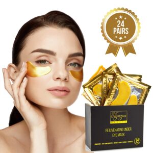 Eye Mask for Puffy Eyes - Dark Circles Under Eye Bags Treatment - 24k Gold Anti-Aging Under Eye Patches