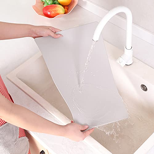 PU Leather Place Mats Grey Set Of 4 Washable Waterproof Table Mats for kitchen and dining - Image 4