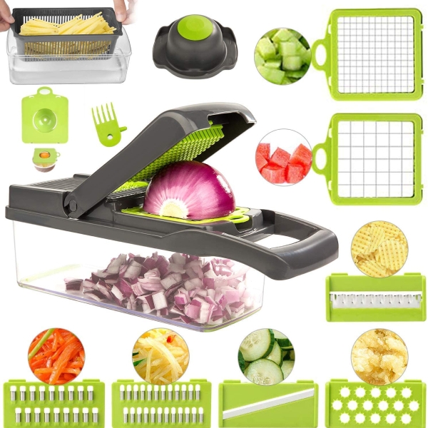 Slicer - Newest Design Vegetable Chopper, 11 in 1 Slicer Adjustable Vegetable Cutter