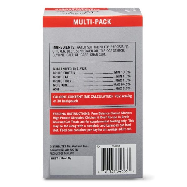 Pure Balance Classic Starters Gourmet Cat Treats, Shredded Chicken & Beef In Broth, 1.4 Oz, 5 Pack - Image 5